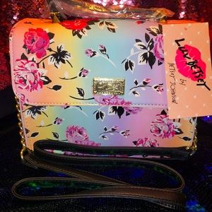 Betsy Johnson Rainbow/Floral Crossbody